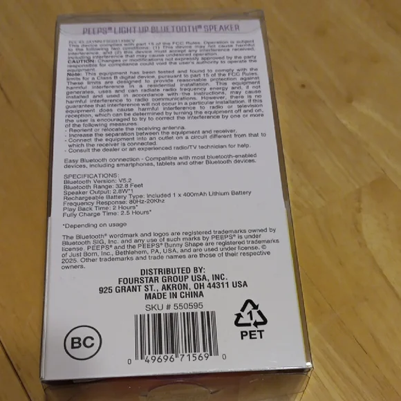 Peeps Light Up Bluetooth Speaker - Pink or Blue NWT - Picture 4 of 4